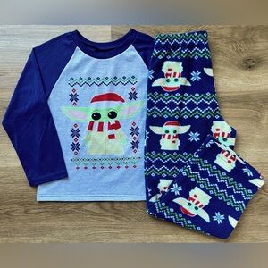 Star Wars Grogu Long Sleeve Fleece Pajama Top and Pants Set, Little Boy 6